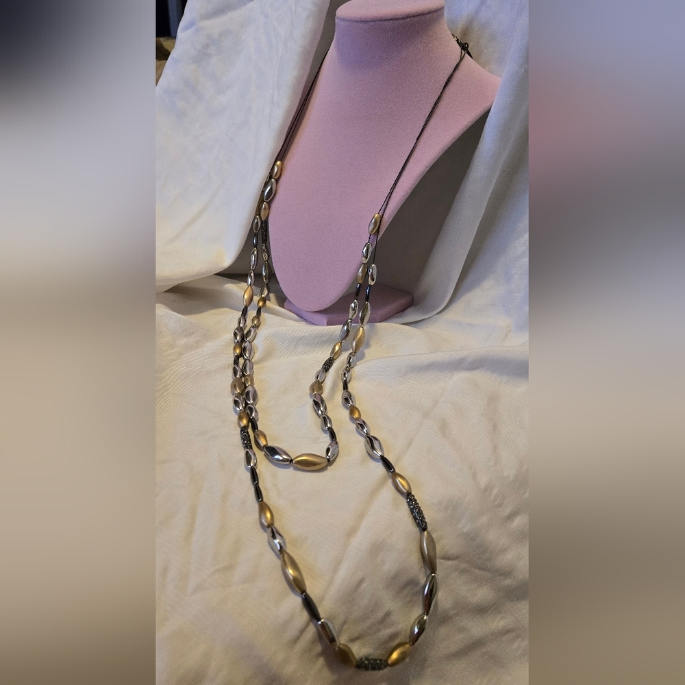 Chico's Silver and Gold Multi-Strand Vintage Necklace - Picture 3 of 3